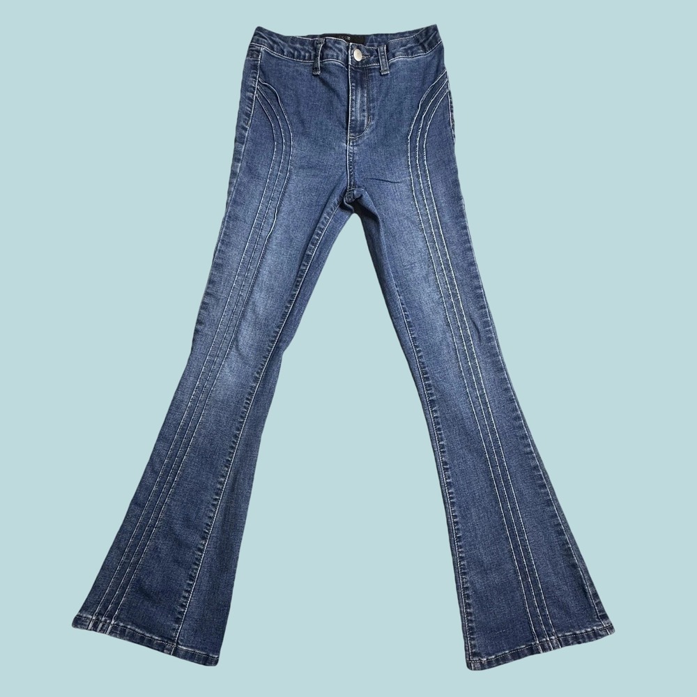 Joe's Jeans Jeans Girls 16 Flare Leg Blue Triple Seam Detail Stretch Denim